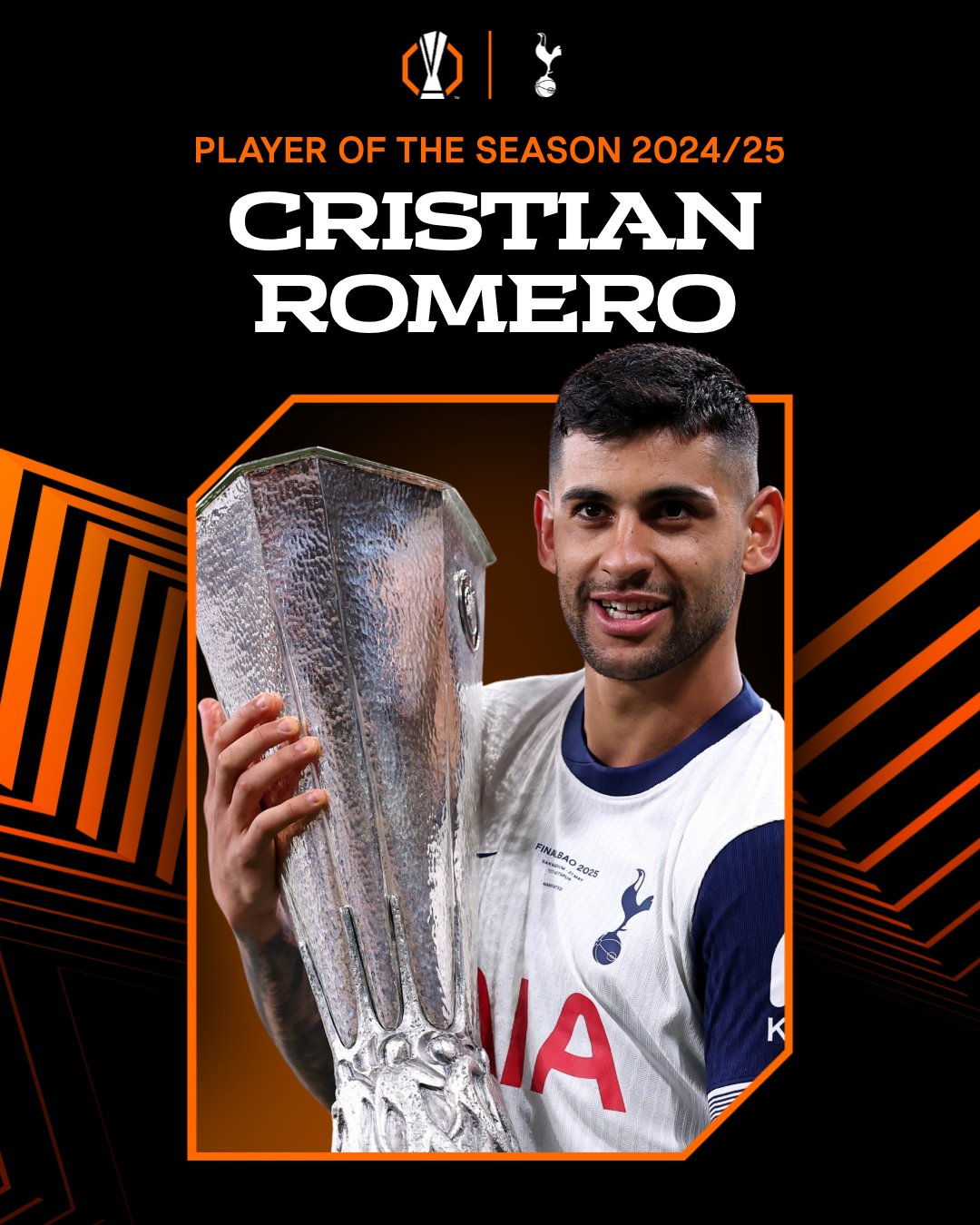 欧联杯官方公布本赛季最佳球员：热刺后卫克里斯蒂安·罗梅罗